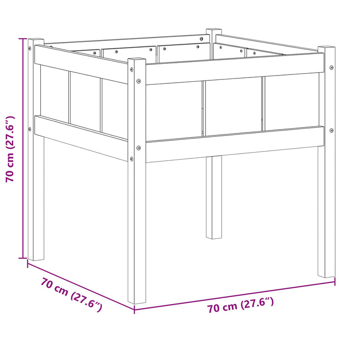 Vază pentru Grădină Natură 70 x 70 x 70 cm Lemn de pin masiv - WALTI WALTI