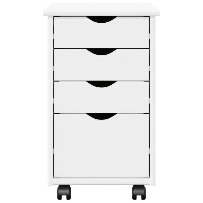 Cabinet mobil cu roata Alb 34 x 39 x 56 cm Lemn de pin masiv - WALTI WALTI