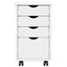 Cabinet mobil cu roata Alb 34 x 39 x 56 cm Lemn de pin masiv - WALTI WALTI