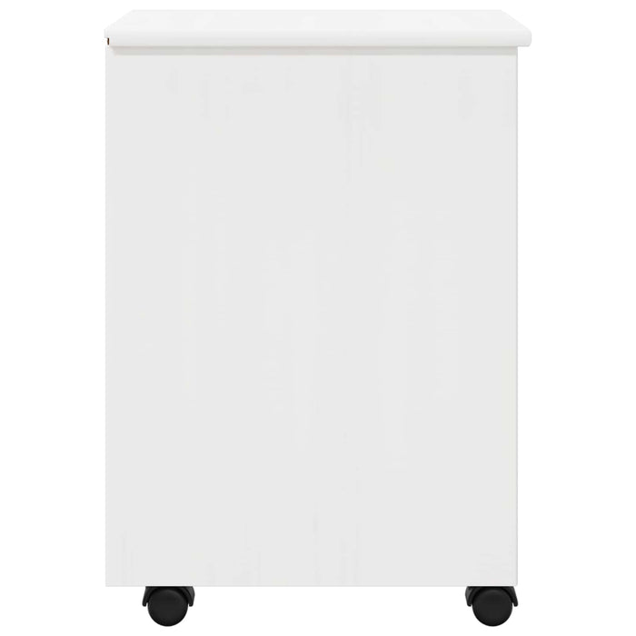 Cabinet mobil cu roata Alb 34 x 39 x 56 cm Lemn de pin masiv - WALTI WALTI