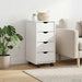 Cabinet mobil cu roata Alb 34 x 39 x 65,5 cm Lemn de pin masiv - WALTI WALTI