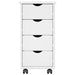 Cabinet mobil cu roata Alb 34 x 39 x 65,5 cm Lemn de pin masiv - WALTI WALTI