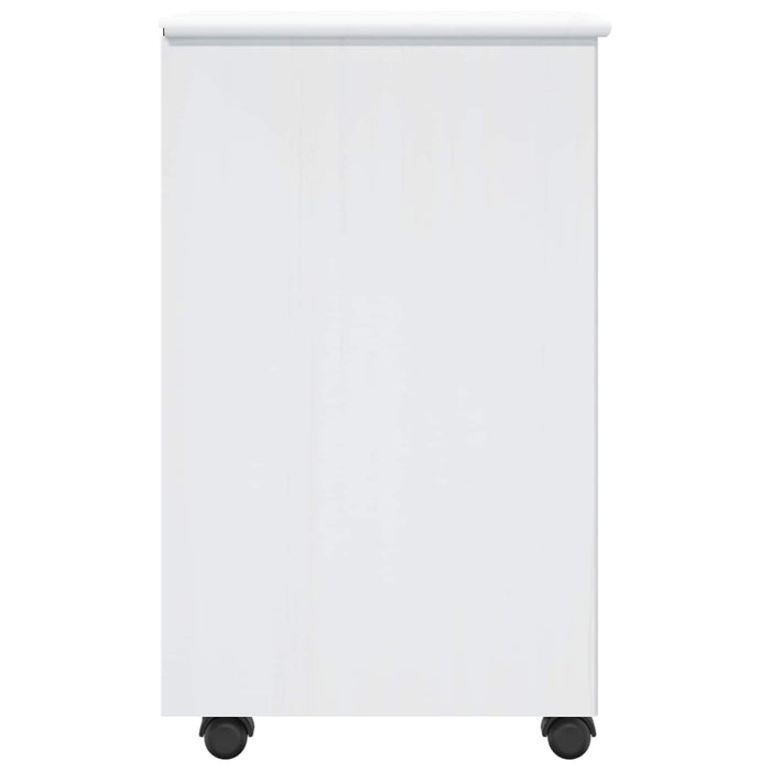 Cabinet mobil cu roata Alb 34 x 39 x 65,5 cm Lemn de pin masiv - WALTI WALTI