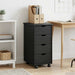 Cabinet mobil cu roata Gri 34 x 39 x 65,5 cm Lemn de pin masiv - WALTI WALTI