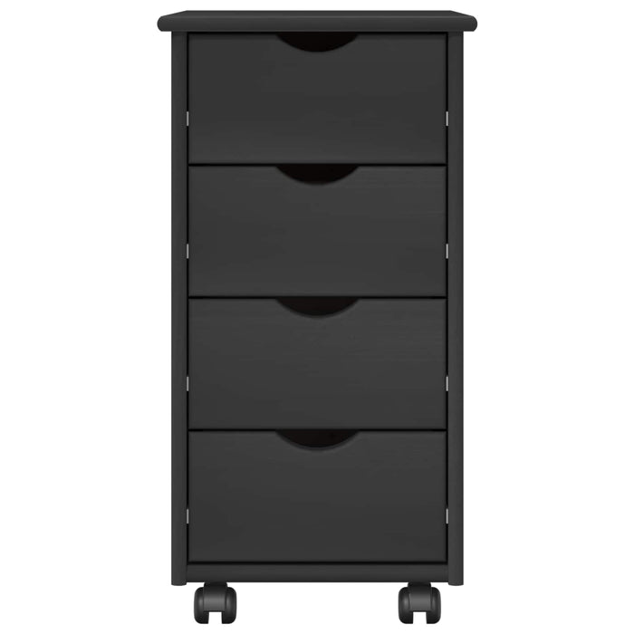 Cabinet mobil cu roata Gri 34 x 39 x 65,5 cm Lemn de pin masiv - WALTI WALTI