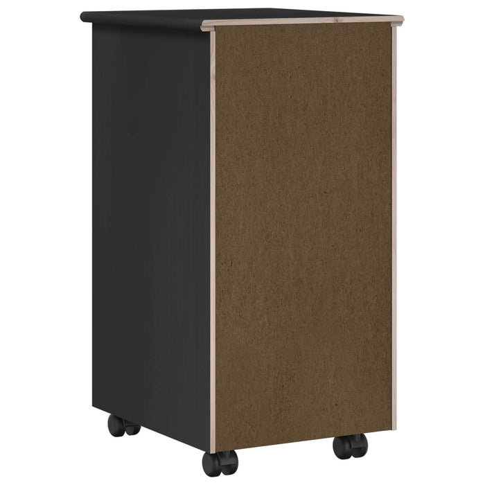 Cabinet mobil Negru 34 x 39 x 65,5 cm Lemn de pin masiv - WALTI WALTI