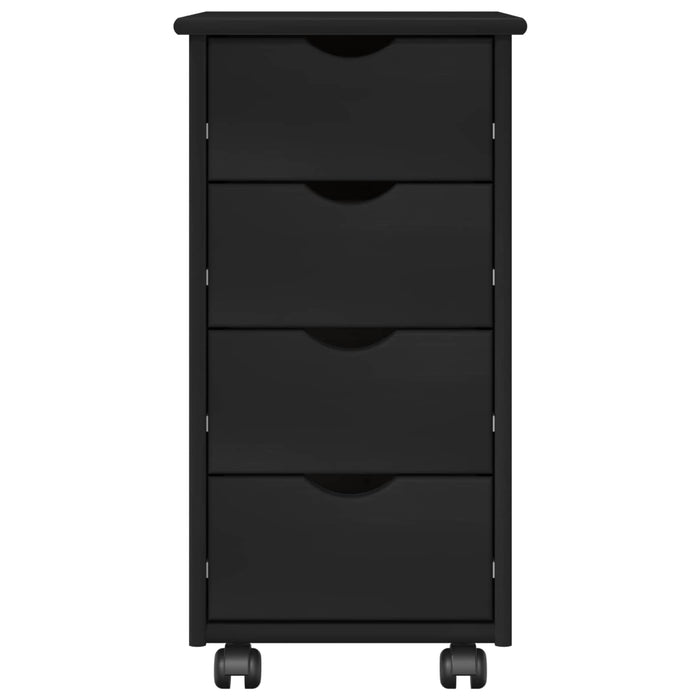Cabinet mobil Negru 34 x 39 x 65,5 cm Lemn de pin masiv - WALTI WALTI