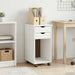 Cabinet mobil cu roata Alb 34 x 39 x 65,5 cm Lemn masiv de pin - WALTI WALTI