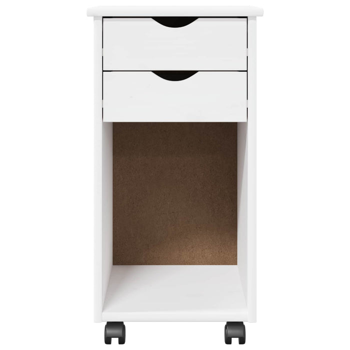 Cabinet mobil cu roata Alb 34 x 39 x 65,5 cm Lemn masiv de pin - WALTI WALTI
