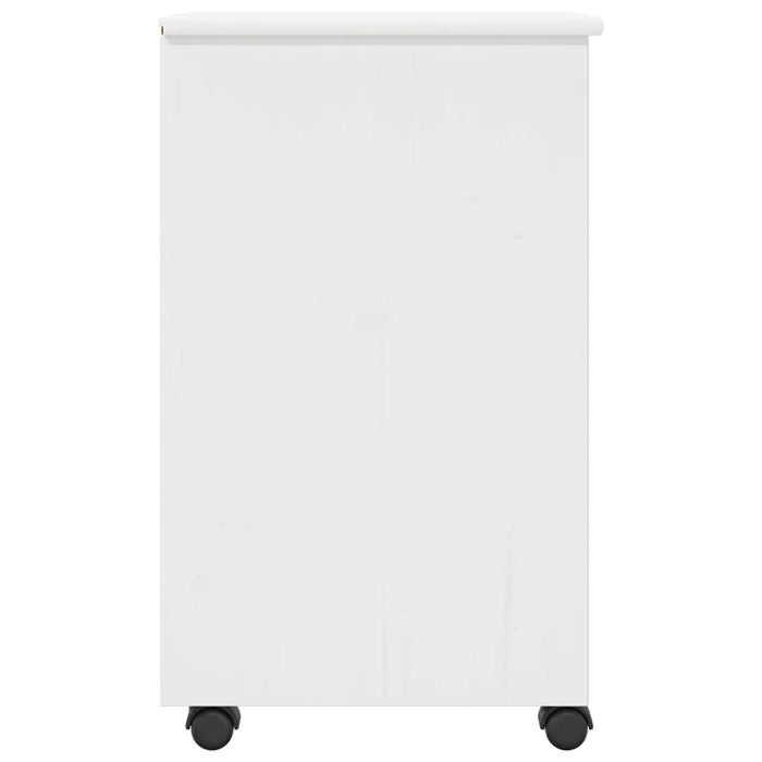 Cabinet mobil cu roata Alb 34 x 39 x 65,5 cm Lemn masiv de pin - WALTI WALTI