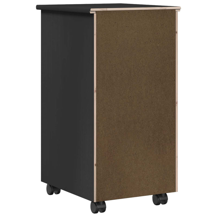 Cabinet mobil Negru 34 x 39 x 65,5 cm Lemn masiv de pin - WALTI WALTI