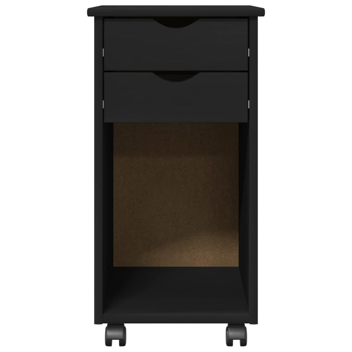 Cabinet mobil Negru 34 x 39 x 65,5 cm Lemn masiv de pin - WALTI WALTI