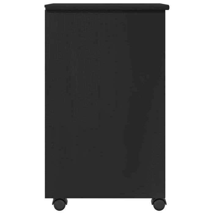 Cabinet mobil Negru 34 x 39 x 65,5 cm Lemn masiv de pin - WALTI WALTI