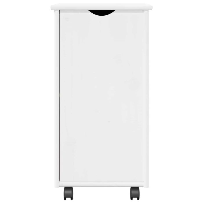 Cabinet mobil cu roata Alb 34 x 39 x 65,5 cm Lemn de pin masiv - WALTI WALTI