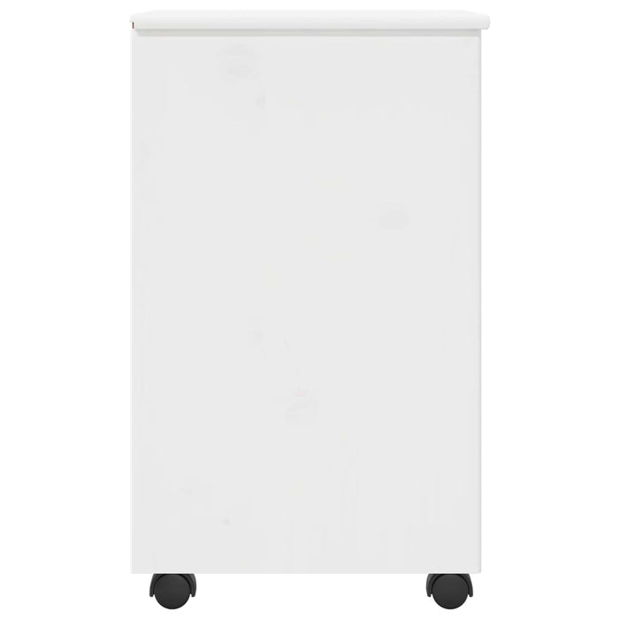 Cabinet mobil cu roata Alb 34 x 39 x 65,5 cm Lemn de pin masiv - WALTI WALTI