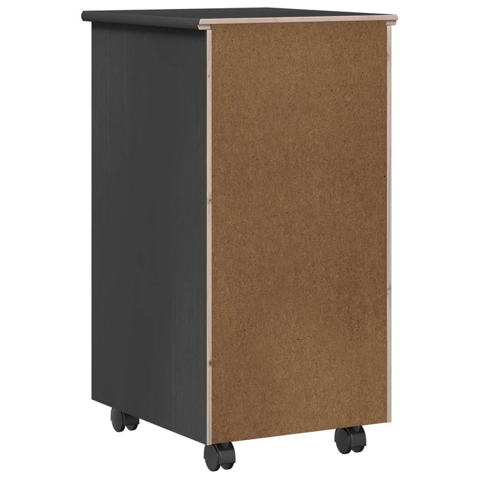 Cabinet mobil cu roata Gri 34 x 39 x 65,5 cm Lemn de pin masiv - WALTI WALTI