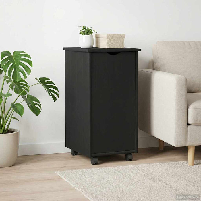 Cabinet mobil Negru 34 x 39 x 65,5 cm Lemn de pin masiv - WALTI WALTI