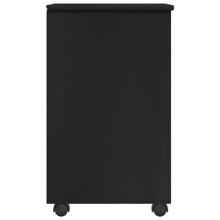 Cabinet mobil Negru 34 x 39 x 65,5 cm Lemn de pin masiv - WALTI WALTI