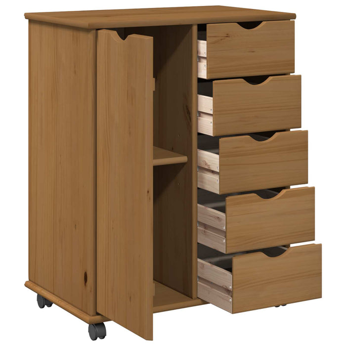 Cabinet mobil Maro miere 63,5 x 39 x 79 cm Lemn de pin masiv - WALTI WALTI