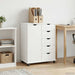 Cabinet mobil cu roata Alb 63,5 x 39 x 79 cm Lemn de pin masiv - WALTI WALTI