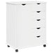 Cabinet mobil cu roata Alb 63,5 x 39 x 79 cm Lemn de pin masiv - WALTI WALTI