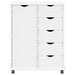 Cabinet mobil cu roata Alb 63,5 x 39 x 79 cm Lemn de pin masiv - WALTI WALTI