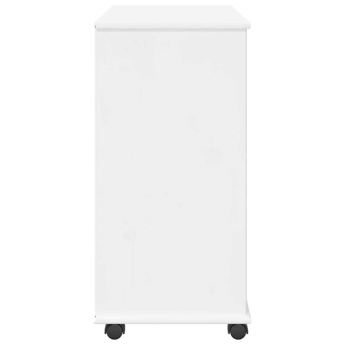 Cabinet mobil cu roata Alb 63,5 x 39 x 79 cm Lemn de pin masiv - WALTI WALTI