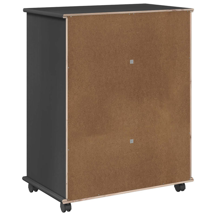 Cabinet mobil cu roata Gri 63,5 x 39 x 79 cm Lemn de pin masiv - WALTI WALTI