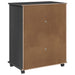 Cabinet mobil cu roata Gri 63,5 x 39 x 79 cm Lemn de pin masiv - WALTI WALTI