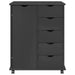 Cabinet mobil cu roata Gri 63,5 x 39 x 79 cm Lemn de pin masiv - WALTI WALTI