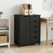 Cabinet mobil Negru 63,5 x 39 x 79 cm Lemn de pin masiv - WALTI WALTI