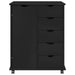 Cabinet mobil Negru 63,5 x 39 x 79 cm Lemn de pin masiv - WALTI WALTI
