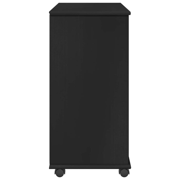 Cabinet mobil Negru 63,5 x 39 x 79 cm Lemn de pin masiv - WALTI WALTI