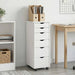 Cabinet mobil cu roata Alb 34 x 39 x 93,5 cm Lemn de pin masiv - WALTI WALTI