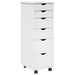 Cabinet mobil cu roata Alb 34 x 39 x 93,5 cm Lemn de pin masiv - WALTI WALTI