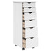 Cabinet mobil cu roata Alb 34 x 39 x 93,5 cm Lemn de pin masiv - WALTI WALTI