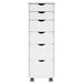 Cabinet mobil cu roata Alb 34 x 39 x 93,5 cm Lemn de pin masiv - WALTI WALTI
