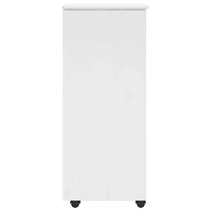 Cabinet mobil cu roata Alb 34 x 39 x 93,5 cm Lemn de pin masiv - WALTI WALTI
