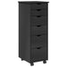Cabinet mobil cu roata Gri 34 x 39 x 93,5 cm Lemn de pin masiv - WALTI WALTI