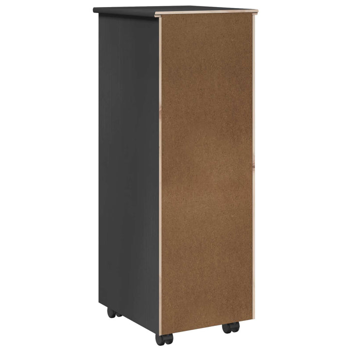 Cabinet mobil cu roata Gri 34 x 39 x 93,5 cm Lemn de pin masiv - WALTI WALTI