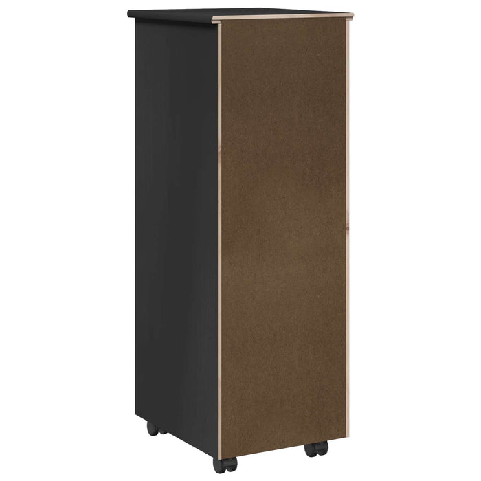 Cabinet mobil Negru 34 x 39 x 93,5 cm Lemn de pin masiv - WALTI WALTI