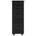 Cabinet mobil Negru 34 x 39 x 93,5 cm Lemn de pin masiv - WALTI WALTI