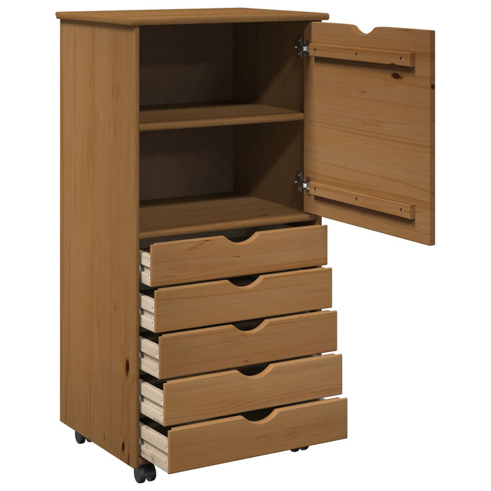 Cabinet mobil Maro miere 53 x 39 x 103 cm Lemn de pin masiv - WALTI WALTI