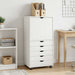 Cabinet mobil cu roata Alb 53 x 39 x 103 cm Lemn de pin masiv - WALTI WALTI