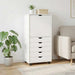 Cabinet mobil cu roata Alb 53 x 39 x 103 cm Lemn de pin masiv - WALTI WALTI