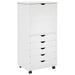 Cabinet mobil cu roata Alb 53 x 39 x 103 cm Lemn de pin masiv - WALTI WALTI