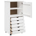 Cabinet mobil cu roata Alb 53 x 39 x 103 cm Lemn de pin masiv - WALTI WALTI