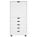 Cabinet mobil cu roata Alb 53 x 39 x 103 cm Lemn de pin masiv - WALTI WALTI