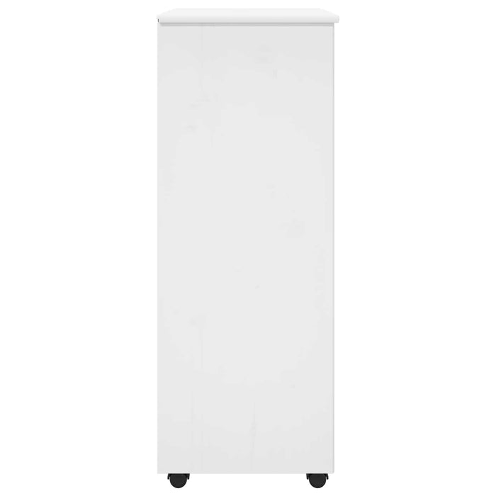 Cabinet mobil cu roata Alb 53 x 39 x 103 cm Lemn de pin masiv - WALTI WALTI