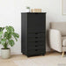 Cabinet mobil cu roata Gri 53 x 39 x 103 cm Lemn de pin masiv - WALTI WALTI